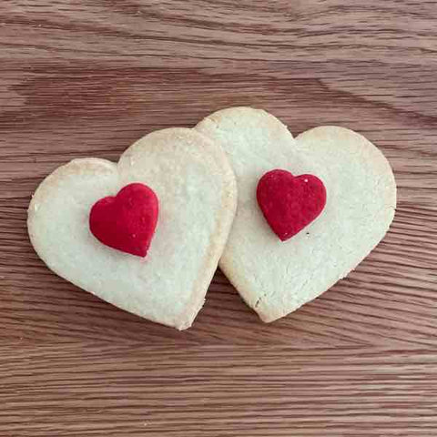 Biscuits au sucre en forme de cœur (2 unités)