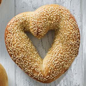 Bagels en forme de cœur (préavis de 24 heures requis)